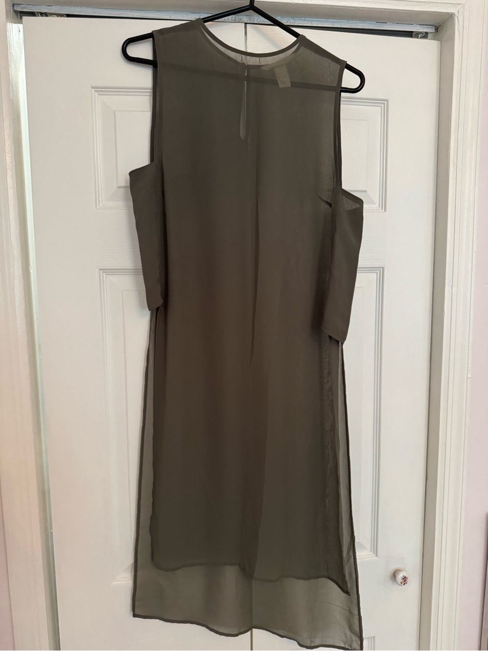 H&M Olive Green Sleeveless Sheer Tunic